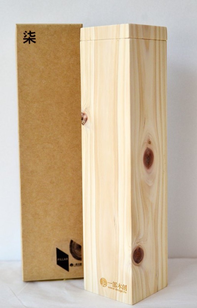 【イチロー・ムチュアン美術館】木の収納柱をもつハート - チークンの柱 - ペンケース・筆箱 - 木製 ゴールド