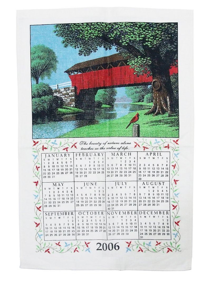 2006 Early American canvas calendar Bridge - Wall Décor - Other Materials Multicolor