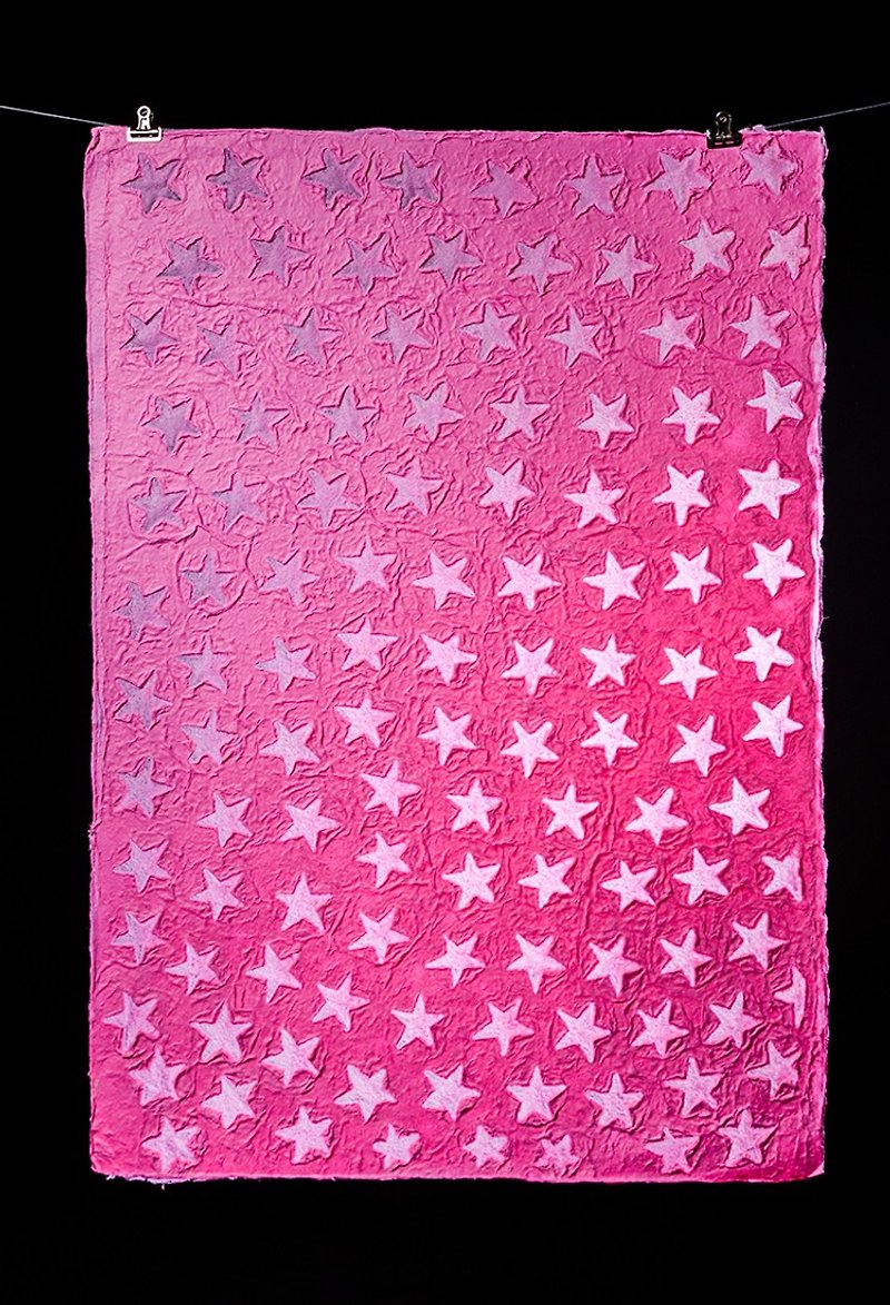 Hand-embossed Wrapping Paper-Little Star (Pink) - วัสดุห่อของขวัญ - กระดาษ สึชมพู
