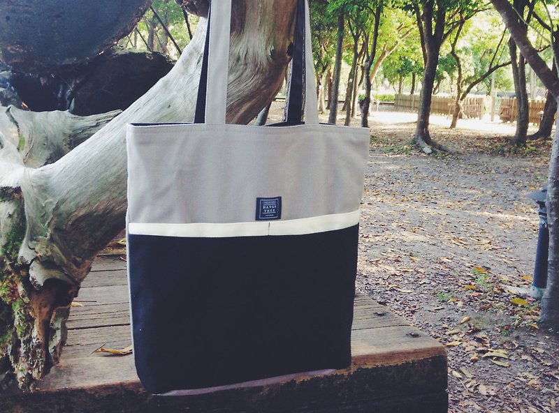 ::Bangstree:: Multifunctional canvas shoulder bag-gray+white+darkblue - Messenger Bags & Sling Bags - Other Materials Gray