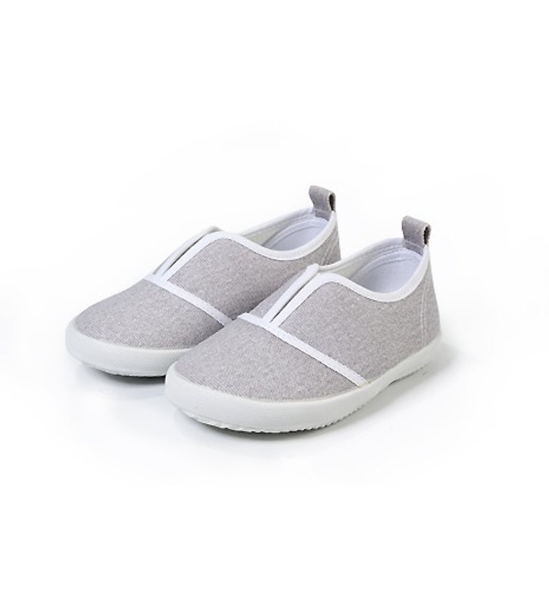 "Baby Day" Comfortable Simple Big V Casual Shoes Gray Children's Shoes - รองเท้าเด็ก - วัสดุอื่นๆ สีเทา