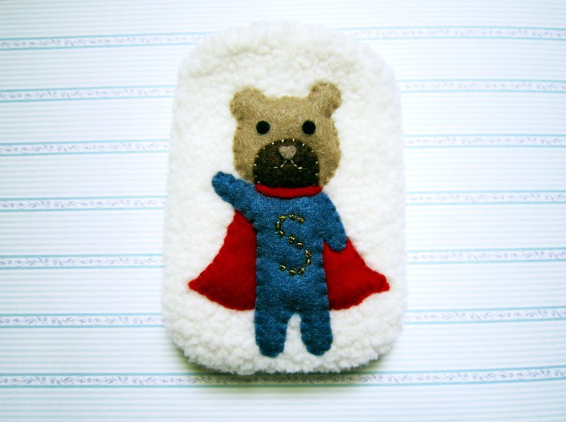 SUPER bear cell phone bag / camera bag - Phone Cases - Other Materials White