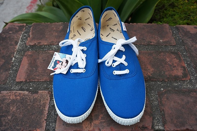 victoria Spanish national handmade shoes-blue INDIGO (boys) (out of print) - รองเท้าลำลองผู้ชาย - ผ้าฝ้าย/ผ้าลินิน สีน้ำเงิน