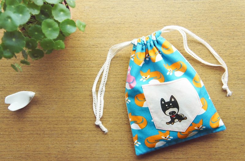 Shiba Inu like a small fox hand-made pouch - กระเป๋าเครื่องสำอาง - วัสดุอื่นๆ 