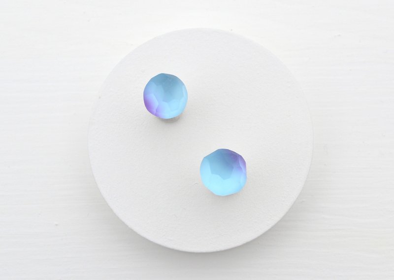 แก้ว ต่างหู สีน้ำเงิน - glass pierce “bit” Ao