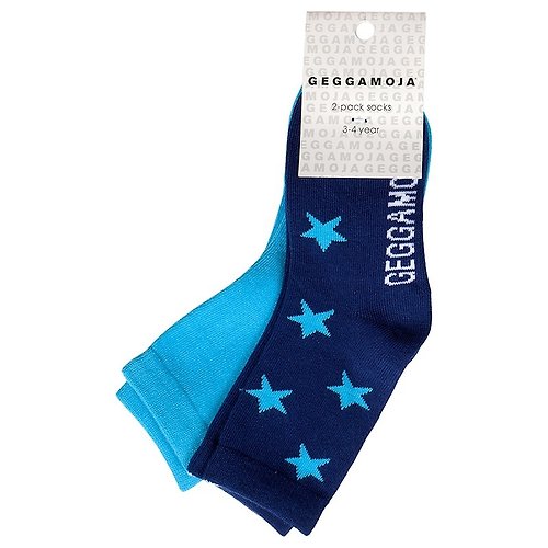 lovelybaby北歐有機棉童裝 【北歐童裝】瑞典有機棉兒童襪子6M至12M(2雙)海軍藍+星星