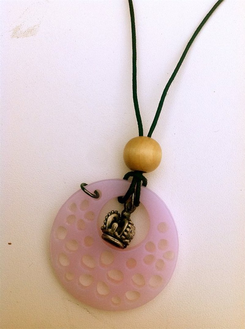 ∞ necklace with earrings and has a crown of purple lotus - Necklaces - Other Metals Multicolor