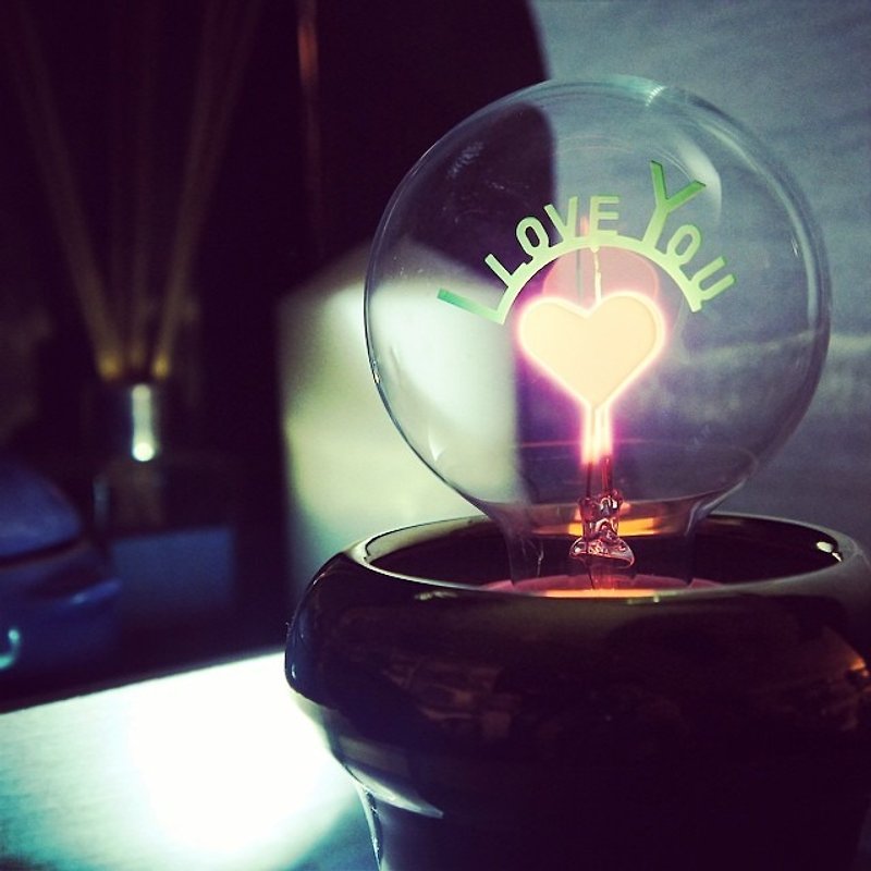 DarkSteve「演活生命」-  盆栽小夜燈 - 含 1 個 I Love You / 我愛您 球燈泡 Edison-Style 愛迪生燈泡 - 燈具/燈飾 - 其他材質 白色