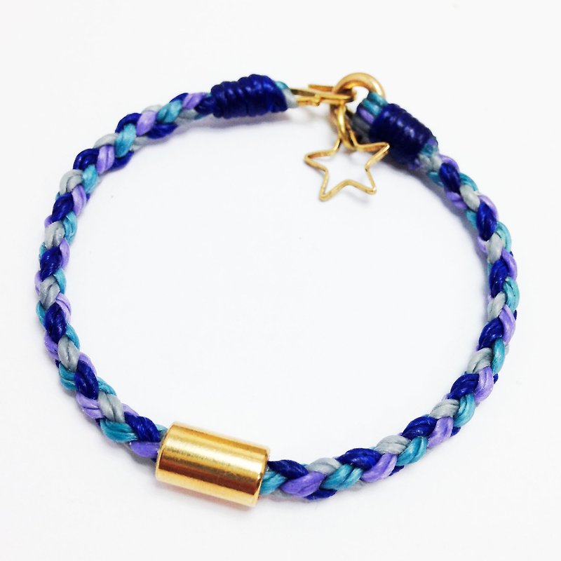 Little star wish. ◆ Sugar Nok ◆ geometric party line Bronze Wax Bracelet - Bracelets - Other Metals Blue