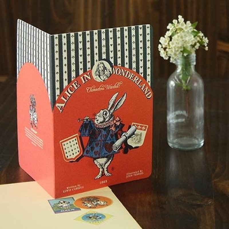 7321 Design-愛麗絲VG復古童話萬用卡-紅心兔,7321-08186 - 心意卡/卡片 - 紙 多色