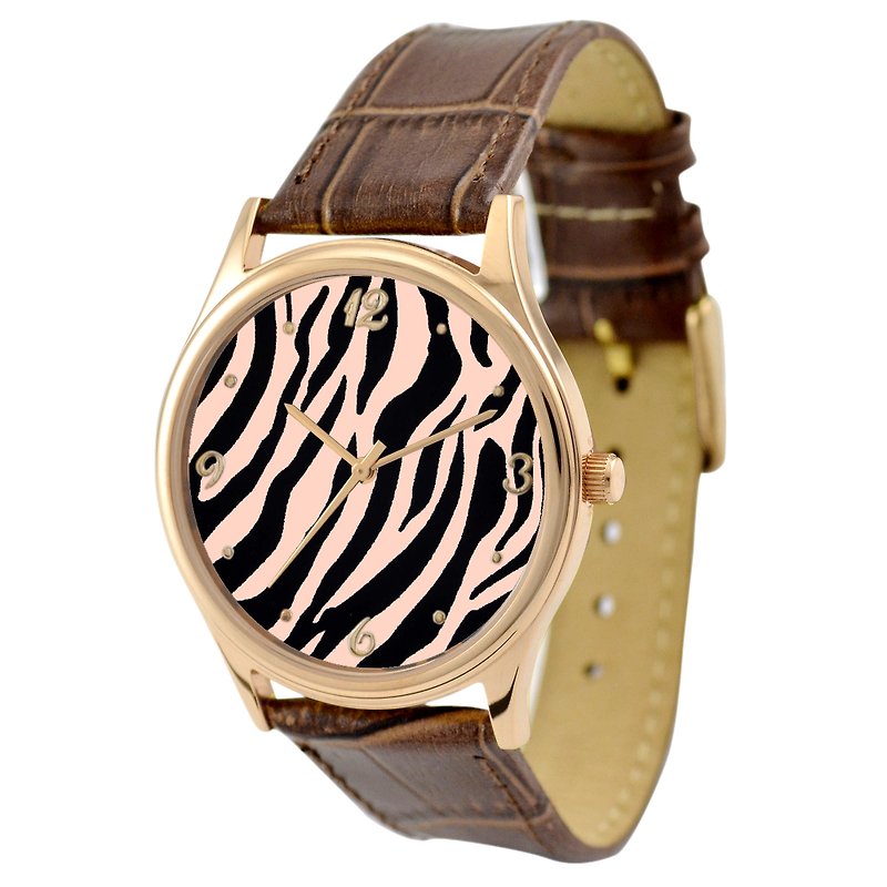 Mother's Day - zebra Watch (rose gold) - Women's Watches - Other Metals Khaki