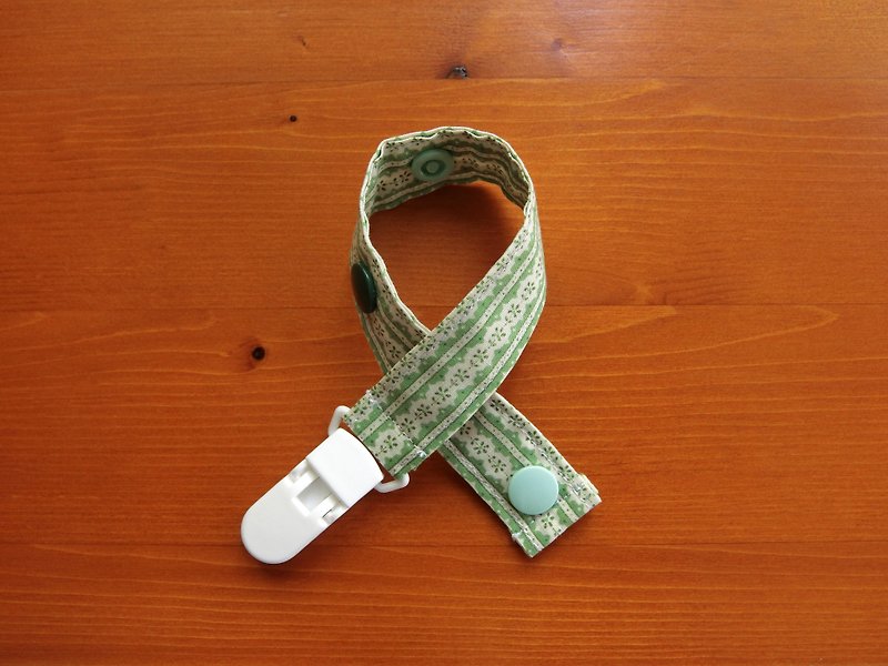 Country Morning-Clip-on pacifier chain / toy belt - Bibs - Other Materials Green
