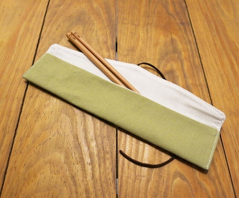 竹製食器 お箸 + カトラリー入れ(1~2本のカトラリーを収納できます)赤、緑及び青の合計 - 箸・箸置き - 竹製 グリーン