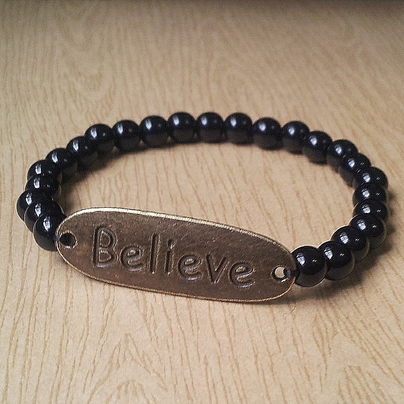 Alice Beard Little Star -Believe believe ★ beaded bracelet - Bracelets - Other Materials Black