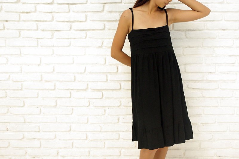 Camisole ruffle dress <Black> - One Piece Dresses - Other Materials Black