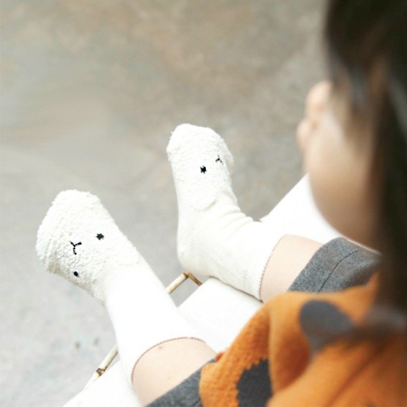 [Made in Korea] Mi Star MiniDressing- (Three-piece set) Bunny Children's elastic socks slip stockings socks ankle socks - Socks - Cotton & Hemp Multicolor