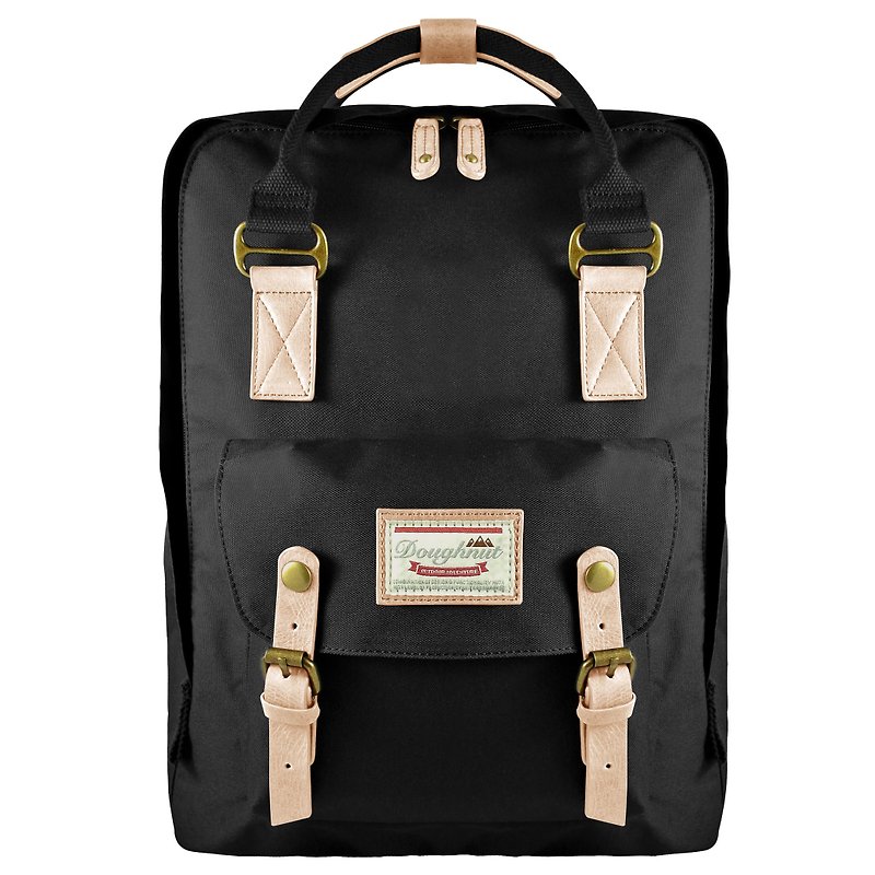 Doughnut Waterproof Plus Maccaron Backpack - Classic Black - กระเป๋าเป้สะพายหลัง - วัสดุอื่นๆ สีดำ