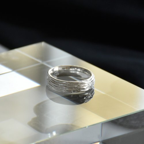 S-JEWELRY首飾店 S925銀 手工粗獷樹紋純銀做舊戒指指環
