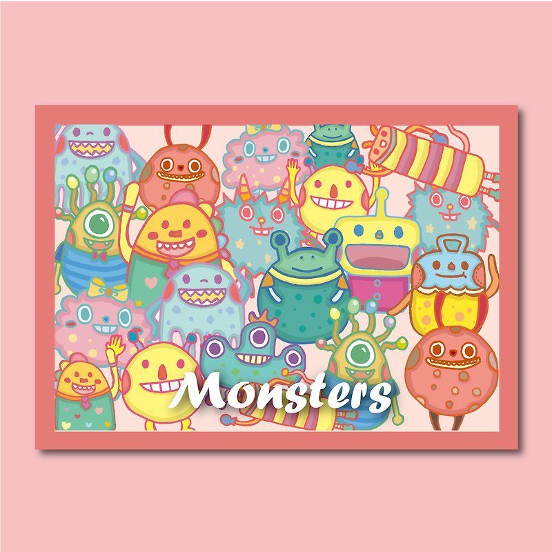 Little Monster set / Postcard - Cards & Postcards - Paper Yellow