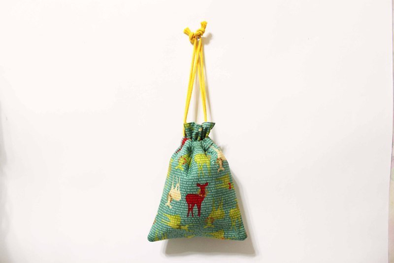 [CURLY CURLY] Reindeer (A) / cotton shop camera pouch - Camera Bags & Camera Cases - Other Materials Blue