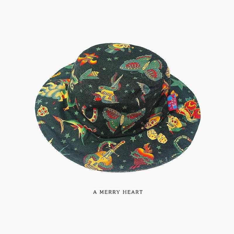 A MERRY HEART♥ グラフィティ トーテム フィッシャーマン ハット - 帽子 - その他の素材 ブラック