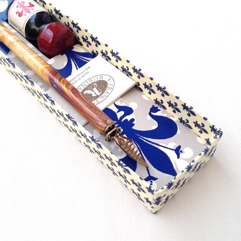 FDL01 Iris Writing Set- Wooden Nibholder w/nib / Francesco Rubinato - ปากกาหมึกซึม - ไม้ สีนำ้ตาล