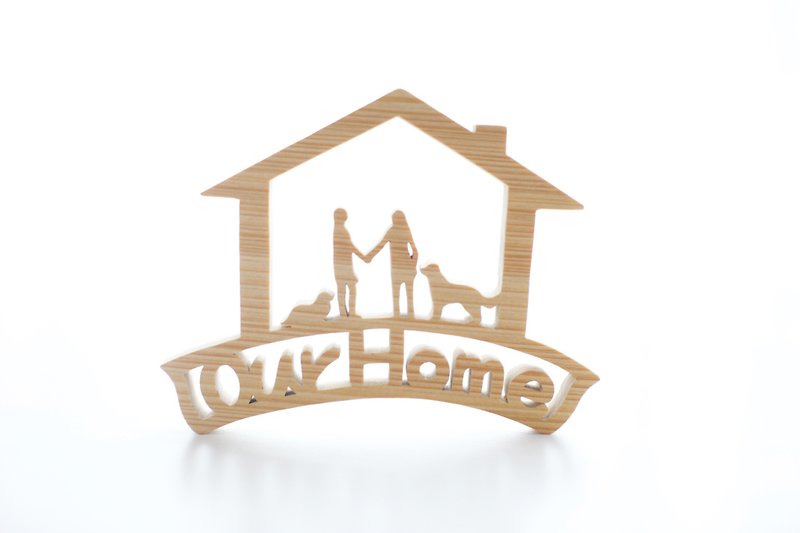 Customized New Home Gift Hand-made Log Brand-Large - ม่านและป้ายประตู - ไม้ สีนำ้ตาล