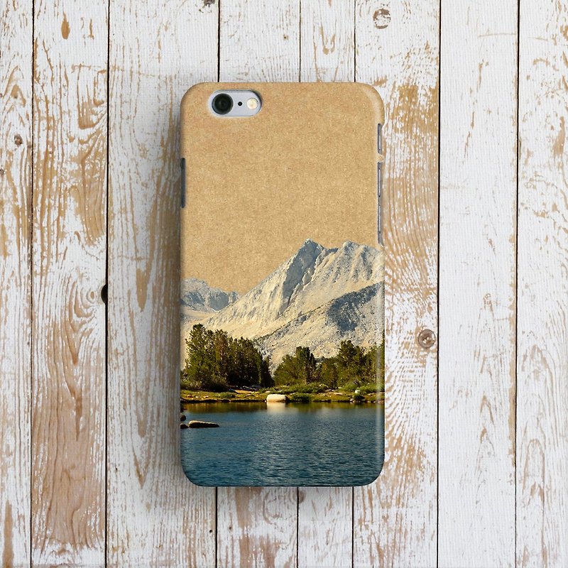 Mountain and Lake - Designer iPhone Case. Pattern iPhone Case. One Little Forest - Phone Cases - Plastic Brown