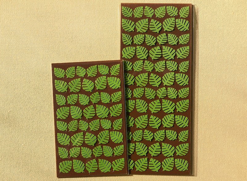 齒狀樹葉貼紙 - 貼紙 - 防水材質 綠色