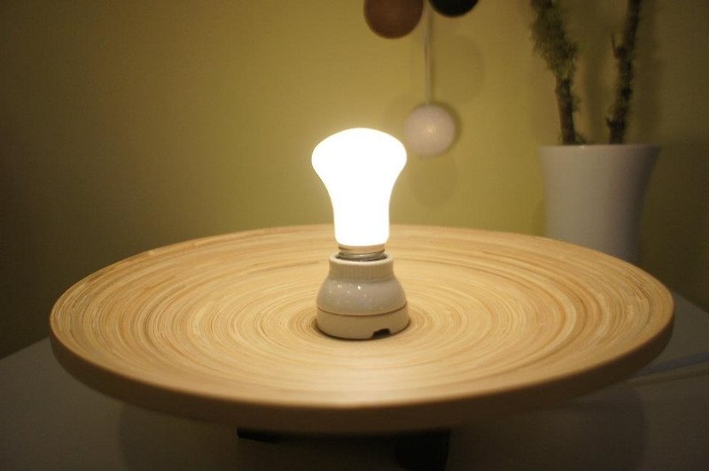 【丸型・拡大版】Mr.Lightランプベース（mrlightランプシェード専用） - 照明・ランプ - 竹製 