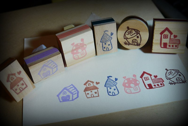 [Hand-made stamp] small house series stamp