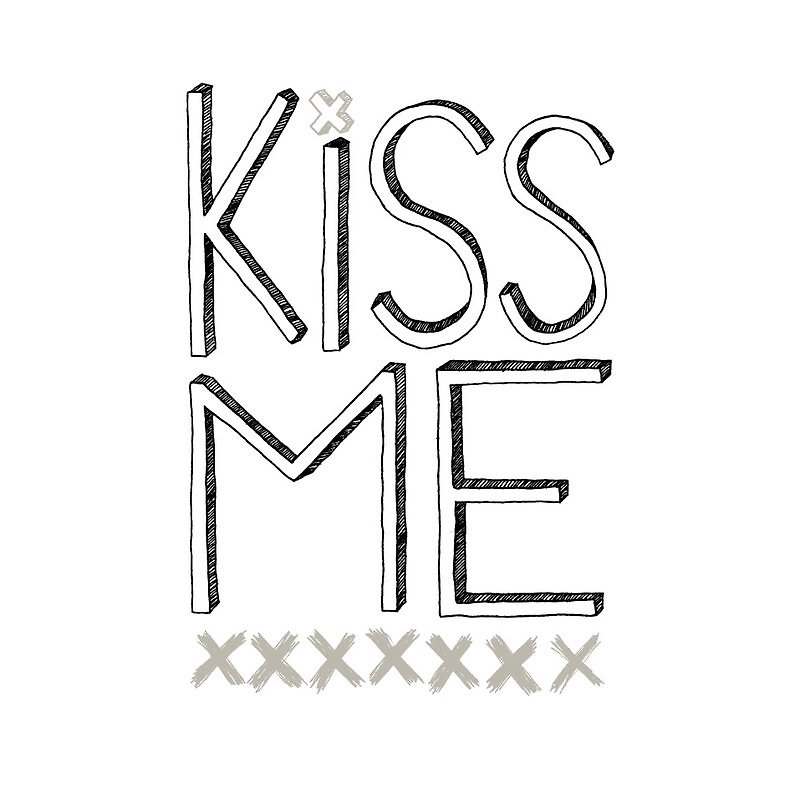 | KiSS ME (or my ass ) | - 女 T 恤 - 棉．麻 白色