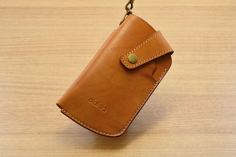 pipilala handmade leather vegetable tanned leather phone holster 5.5 inch handmade R-design iPhone 6+ / iPhone 7+ - Phone Cases - Genuine Leather Brown