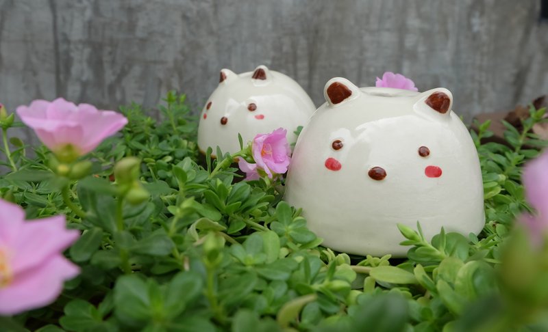 小熊花瓶 - 盆栽/植栽 - 瓷 白色