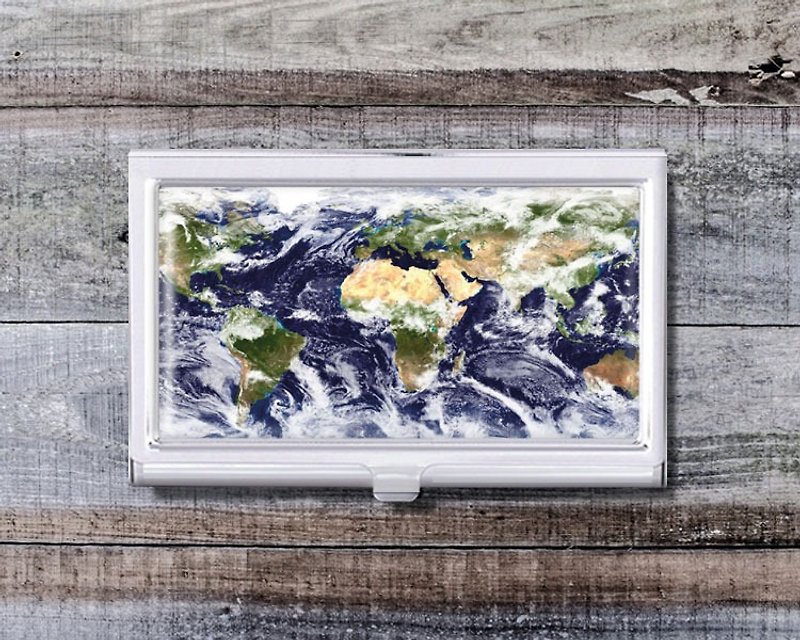 Weather Cloud Map-Business Card Holder/Business Card Case/Office Worker Accessories【Special U Design - ที่เก็บนามบัตร - กระดาษ สีน้ำเงิน