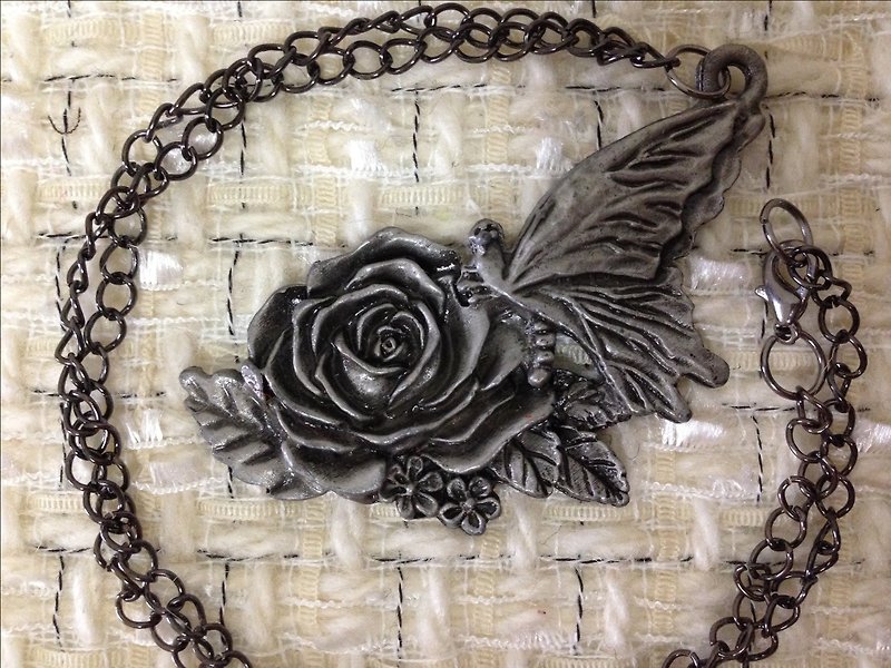 Rose Waltz Necklace - Necklaces - Other Metals Gray