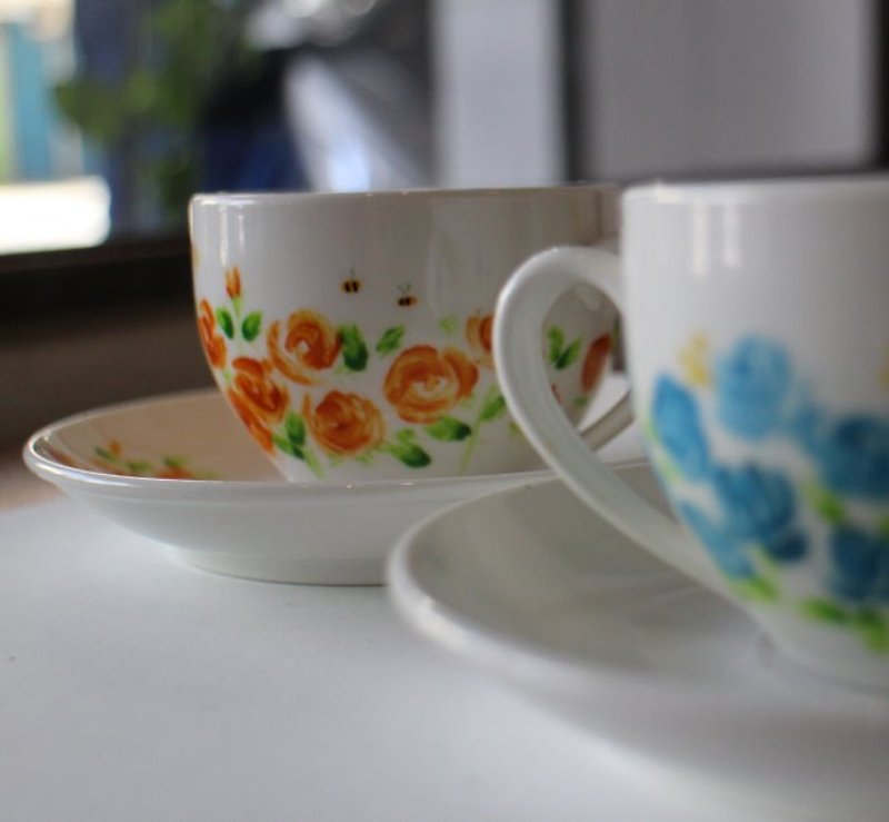 Quiet garden hand-painted mugs - Mugs - Pigment 