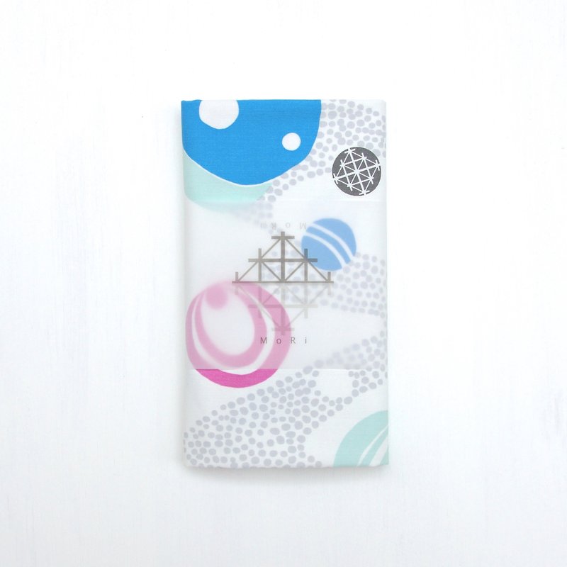 MoRi MoRi ORIGINAL TEXTILE ["Mizutama": Blue & Pink ]  Fabric size: W 152cm x L 200cm - อื่นๆ - วัสดุอื่นๆ สีน้ำเงิน