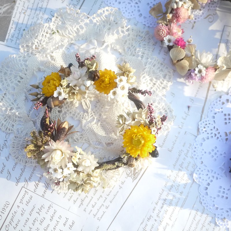 To be continued | mini wreath of dried flowers shooting props wall decoration gift wedding gifts arranged - ตกแต่งผนัง - พืช/ดอกไม้ 
