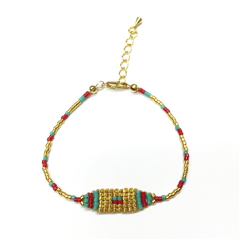 ololssim vintage gold and red ethnic bracelet - Bracelets - Other Materials Gold