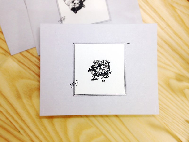 Little you,  Stray Cat: Postcards Cards/ A card= A donation - Cards & Postcards - Paper Gray