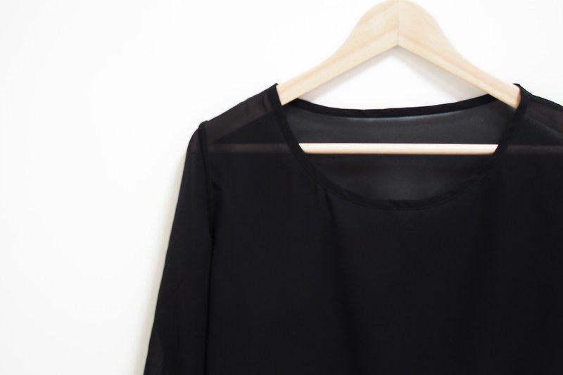 【Wahr】鷽上衣 - Women's Shirts - Other Materials Black