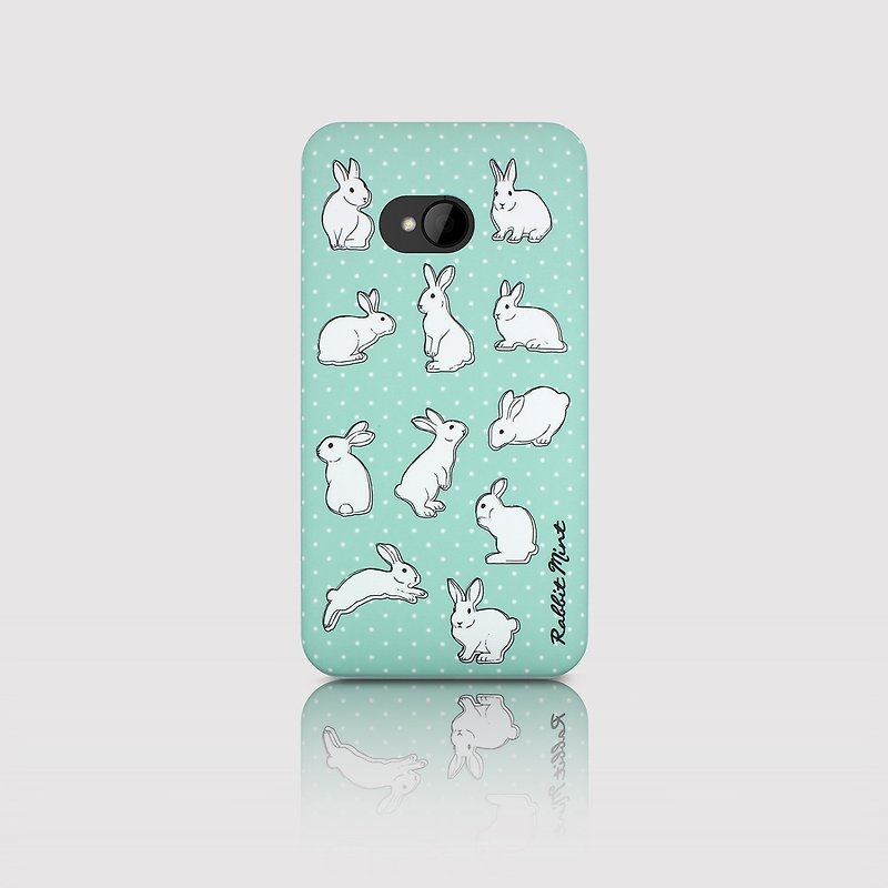 (Rabbit Mint) Mint Rabbit Phone Case - Polka Dot Series - HTC One M7 (P00051) - Phone Cases - Plastic Green