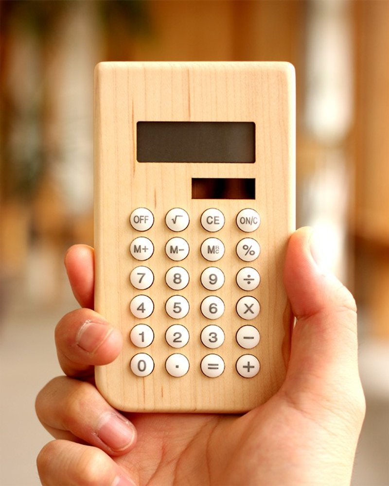 Wooden Solar-Powered Calculator - Other - Wood Brown