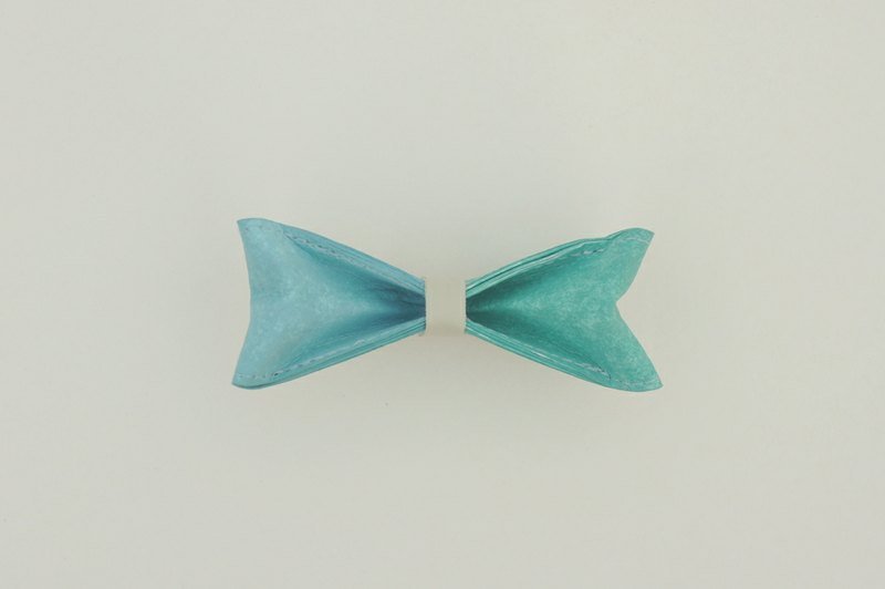 「Paper Bowtie」紙領結 藍色系列-Pale Green & Blue No.2（雙色款：淺藍綠） - 領帶/領帶夾 - 紙 藍色