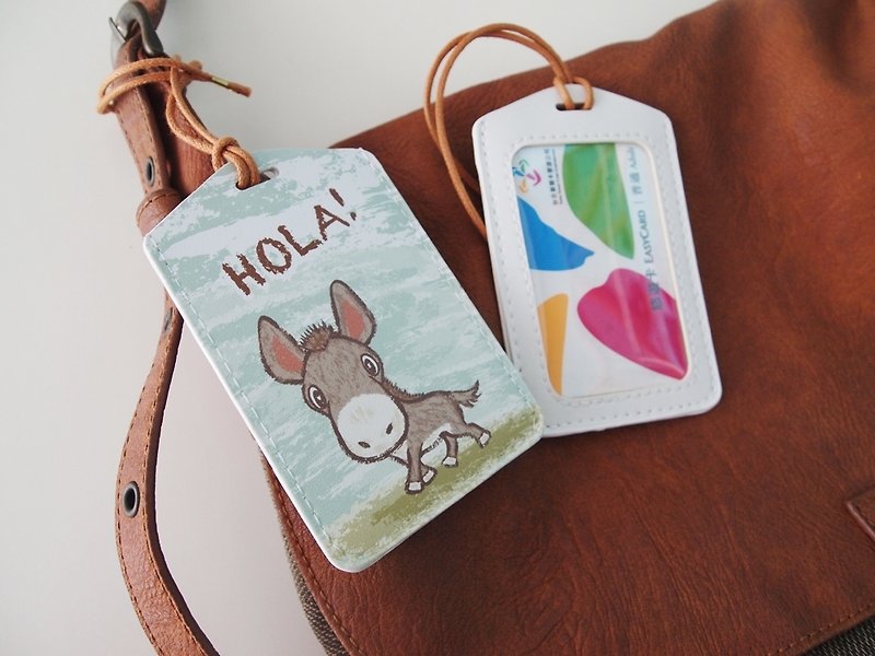 Multi-function card set key ring-Hola! Little donkey - ที่ใส่บัตรคล้องคอ - หนังเทียม หลากหลายสี
