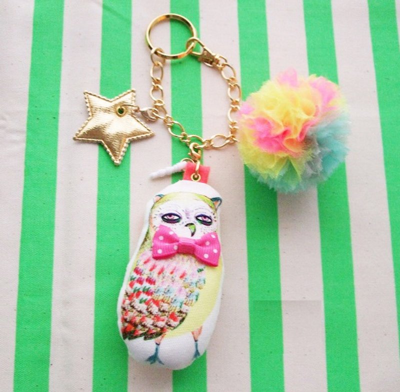 Animal bag strap ☆ owl / animal 2way bag charm - ที่ห้อยกุญแจ - วัสดุอื่นๆ ขาว