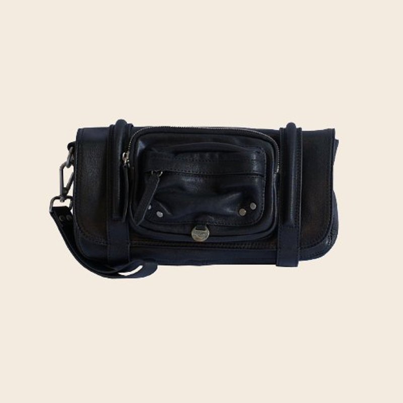 ► Marty C ｜ Clutch bag ● 　　　　　黑色／軟羊皮手拿包 - 手拿包 - 真皮 黑色