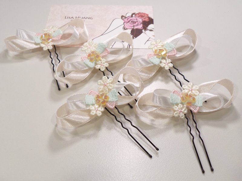 Japanese style small bow hair plug group -Lisa-Snail Design - Hair Accessories - Other Materials Multicolor