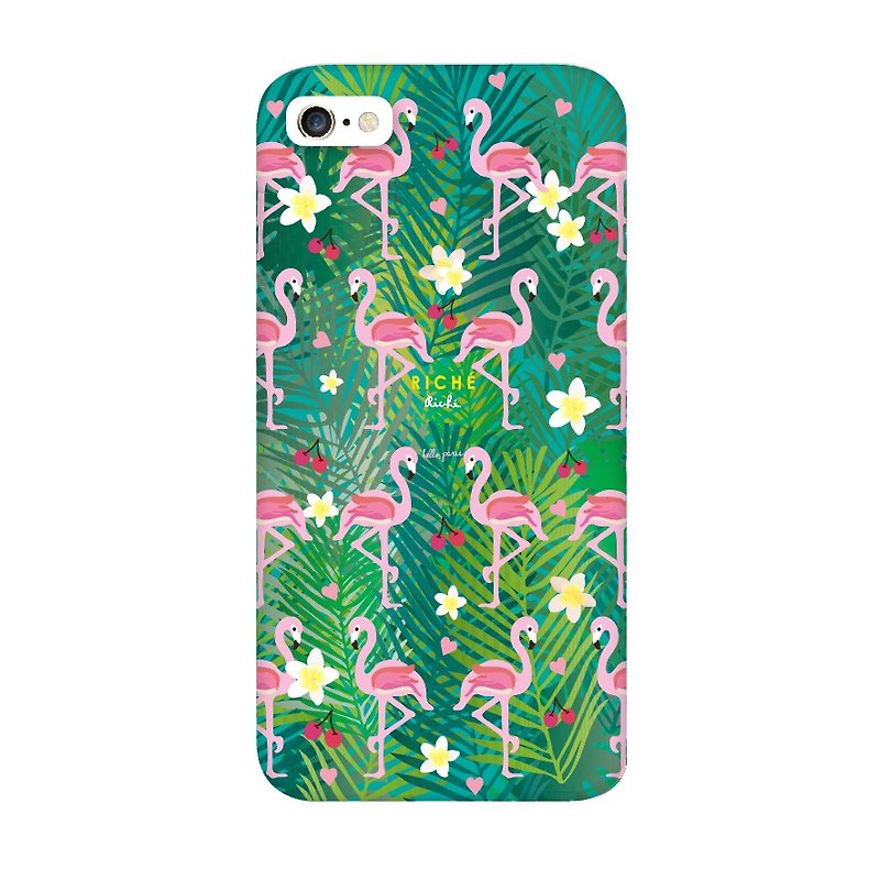 Cute pink crane love jungle phone shell - เคส/ซองมือถือ - กระดาษ สีเขียว